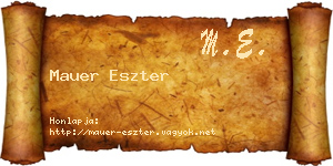 Mauer Eszter névjegykártya